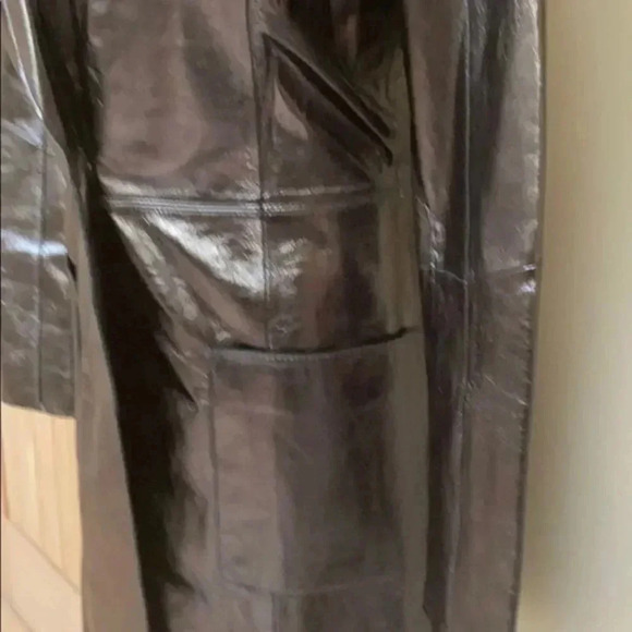 Dkny leather metallic women trench coat - Picture 5 of 14